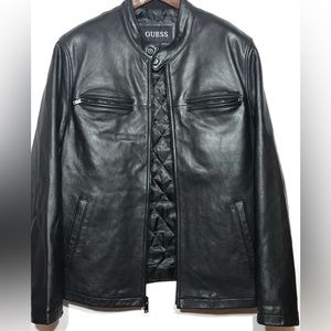 Vintage Guess supercool leather motorcycle jacket excellent condition! Men’s L